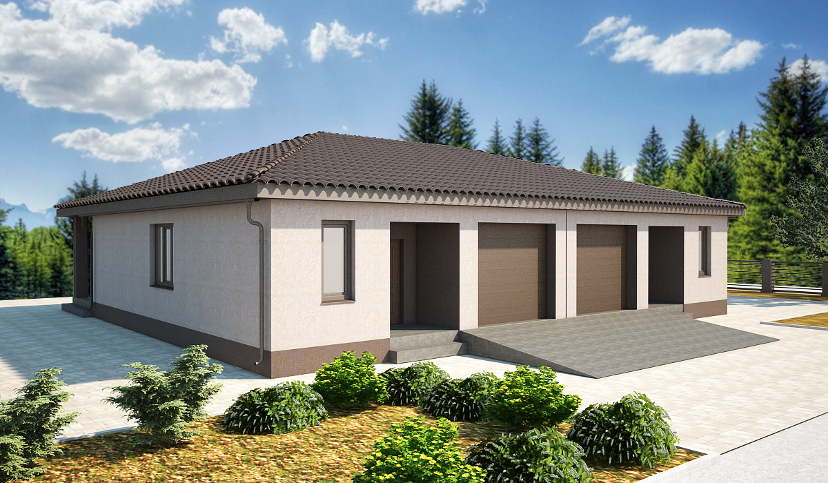 Новый проект дома - одноэтажный дуплекс по ул. Родонитовая 