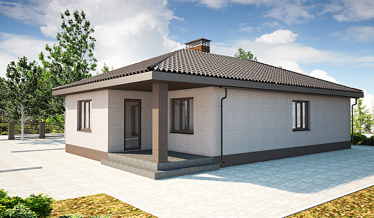 С-7 Одноэтажный дом с гаражом, на земельном участке от 4,99 сотки