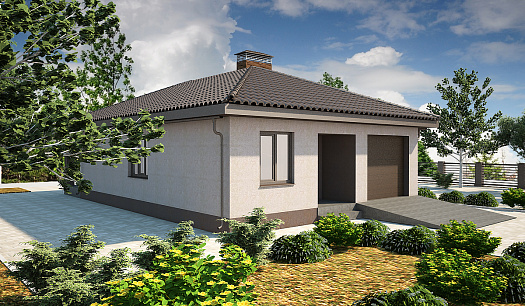 С-7 Одноэтажный дом с гаражом, на земельном участке от 4,99 сотки