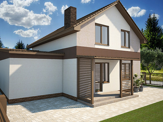 С-5 Двухэтажный дом с тамбуром и смежным гаражом для двух автомобилей, на земельном участке от 7,2 соток