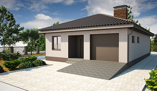 С-7 Одноэтажный дом с гаражом, на земельном участке от 4,99 сотки